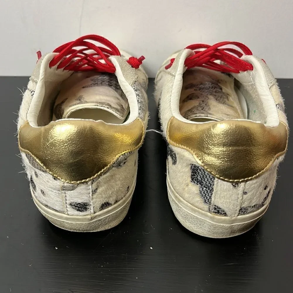 Steve Madden Cream Women's Philosophy Lace-up Sneakers Red laces